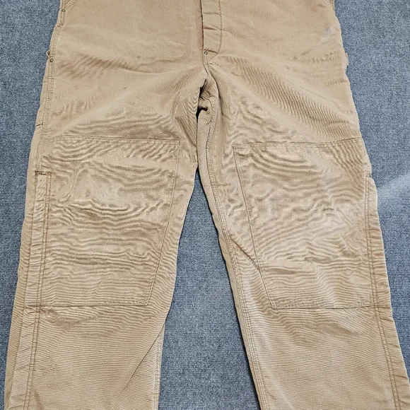 Vintage 1970s Carhartt Bibs Overalls Double Knee Duck Canvas Quilted Liner 50x32